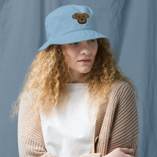 Organic embroidered bucket hat