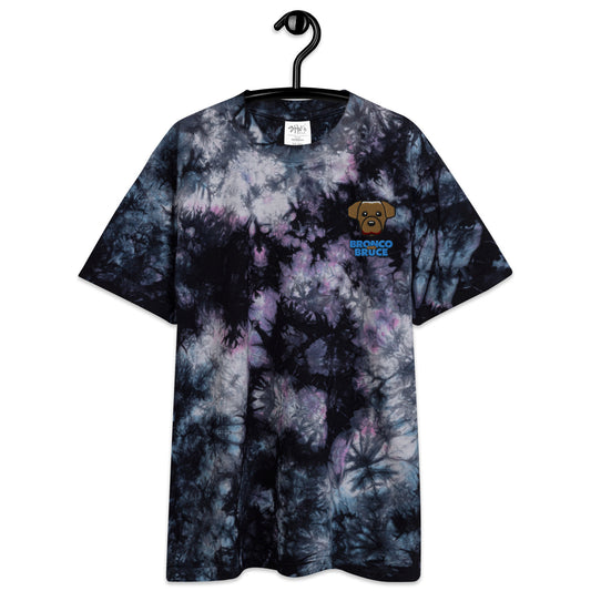 Embroidered oversized tie-dye t-shirt